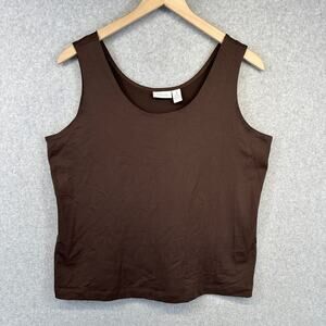 Chico's Microfiber Contemporary Tank Top Womens Size 3 Brown Nylon Blend